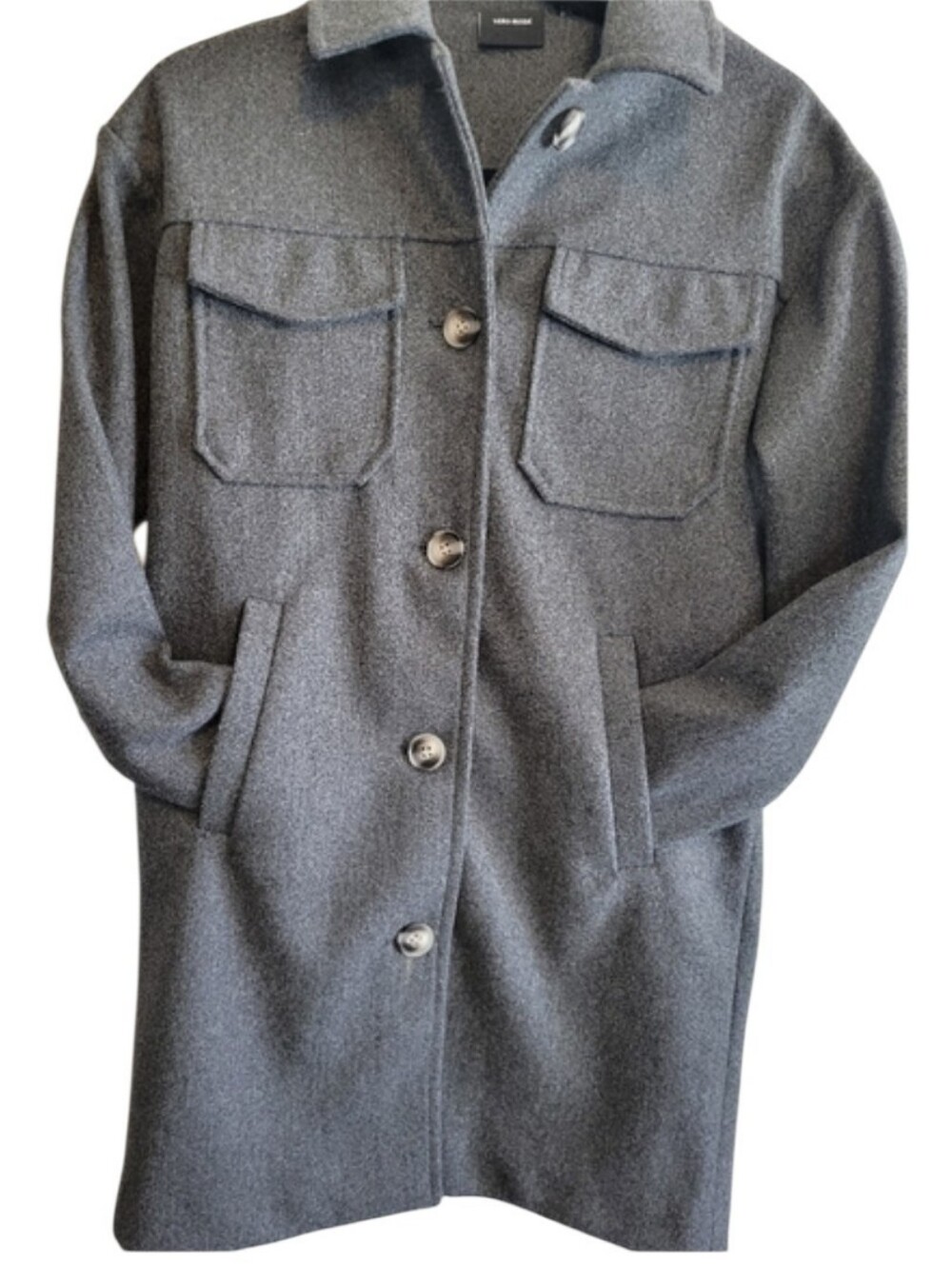 Vero Moda Neally Fleece Button Down Shirt Jacket Shacket Gray Size XS